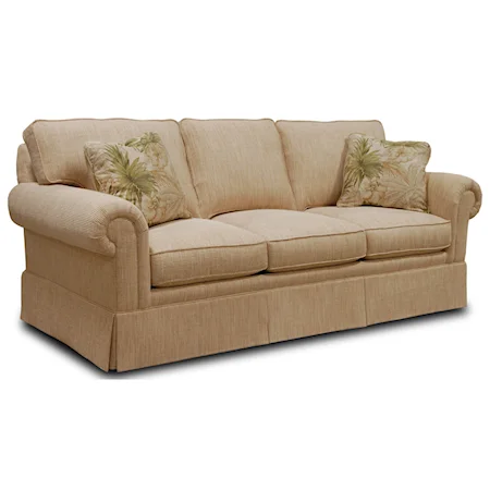 Sofa with Loose Cushion Back and Round Panel Arms